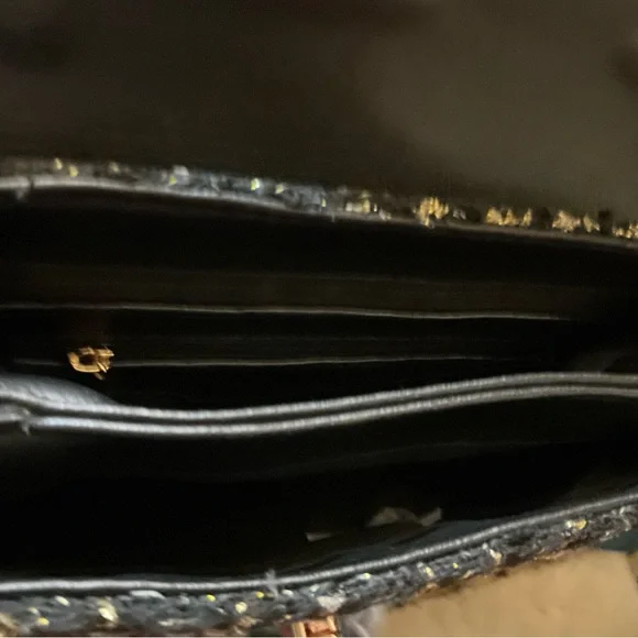 BADGLEY MISHKA Elegant Black Tweed Bag NWT - Picture 4 of 9